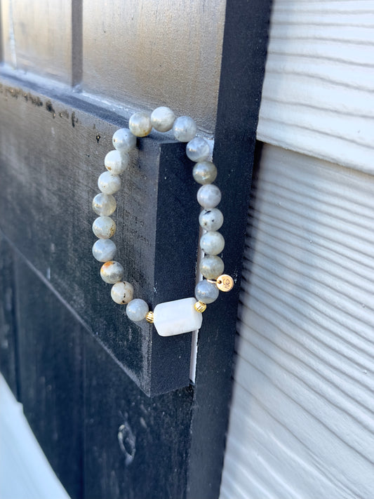 Labradorite-Raw Moonstone Bracelet