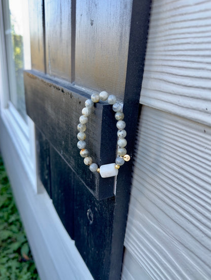 Labradorite-Raw Moonstone Bracelet