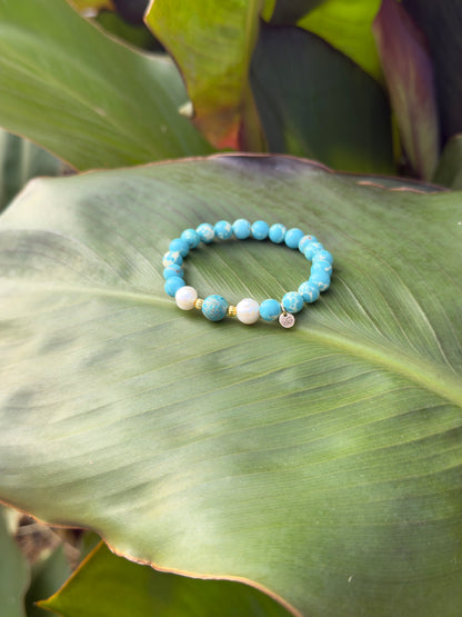 Turquoise - Natural Pearl Bracelet