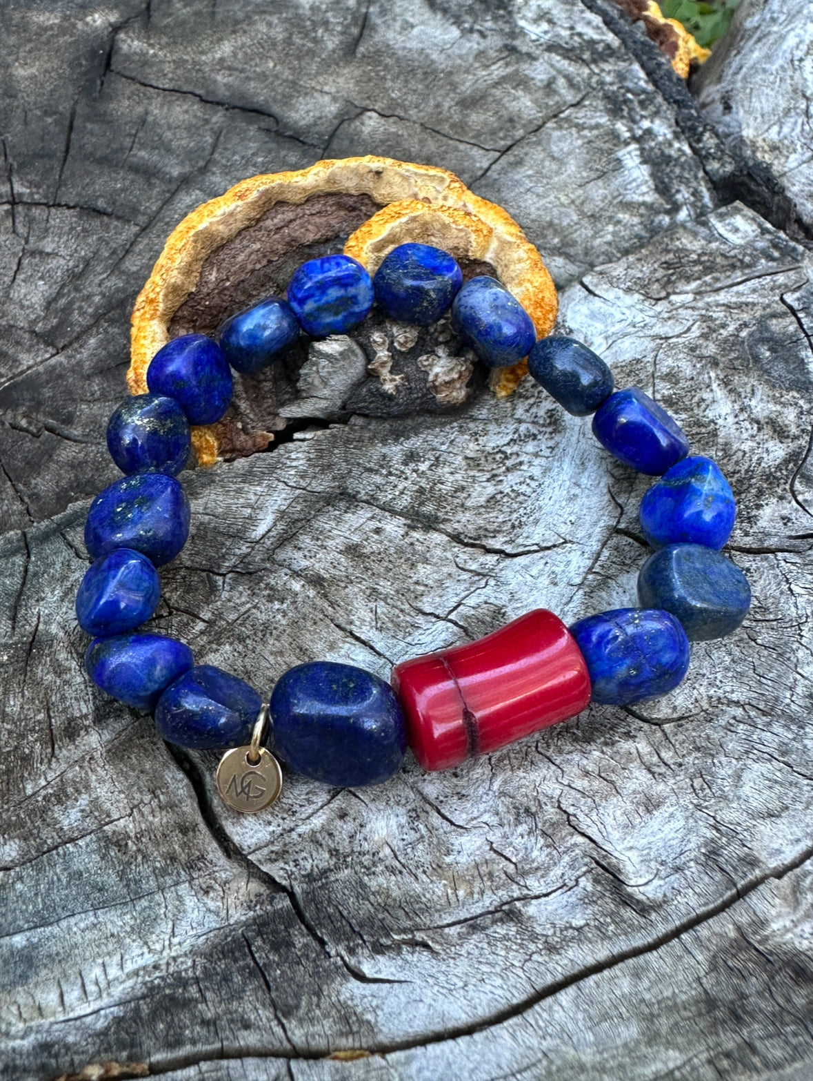 Lapis Lazuli - Natural Coral Bracelet