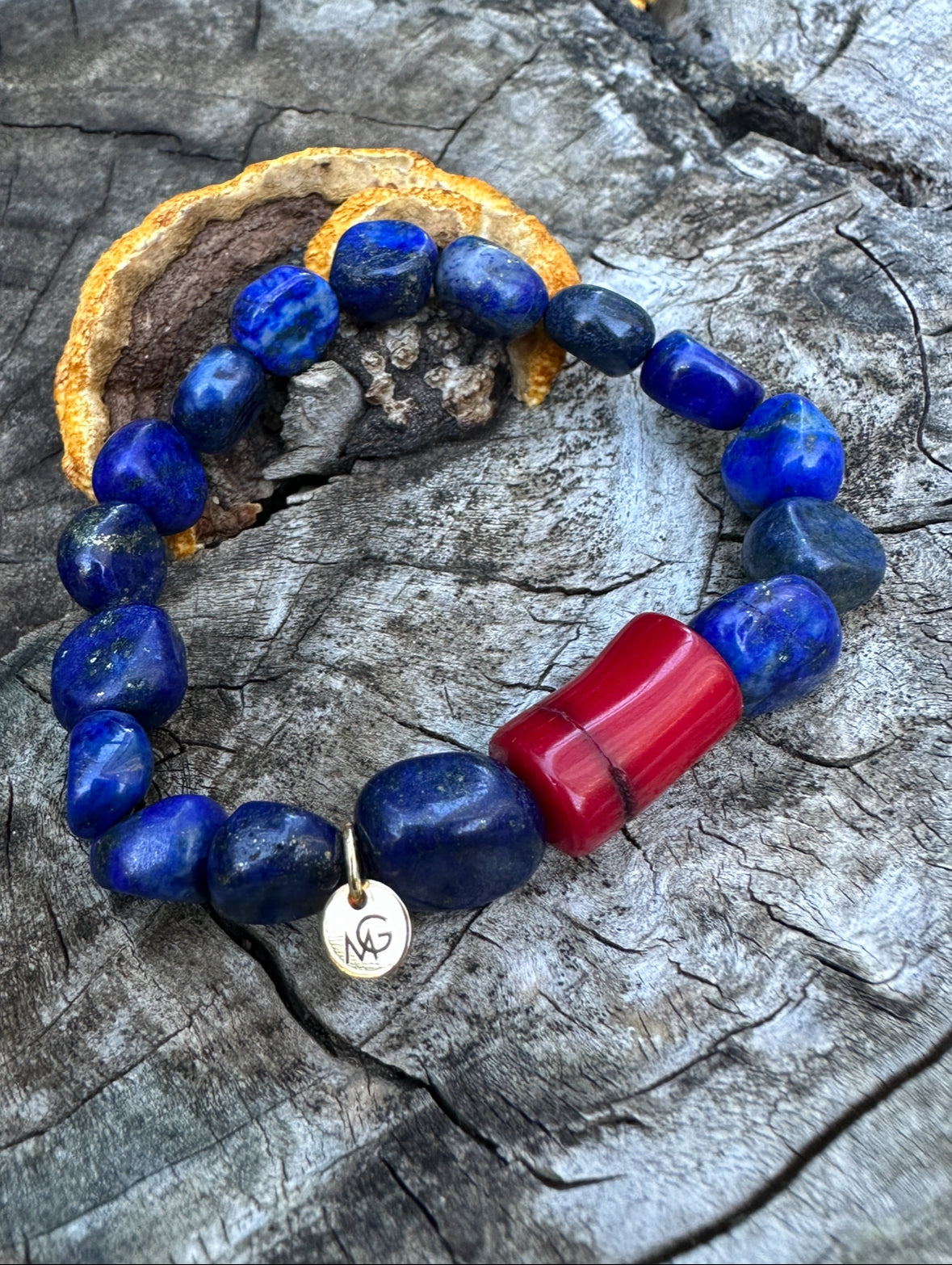 Lapis Lazuli - Natural Coral Bracelet