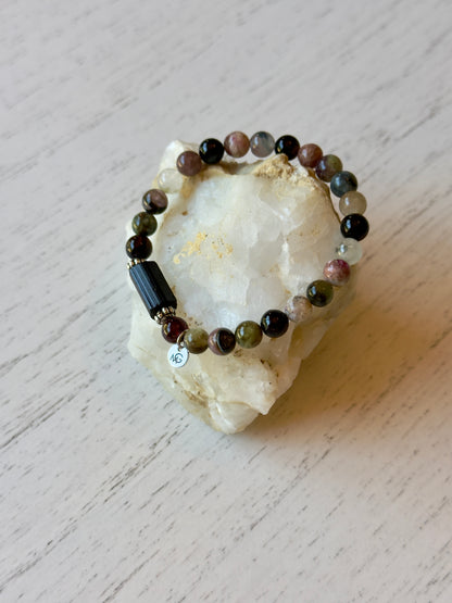 Tourmaline Bracelets size 6mm. with/ without Raw Black Tourmaline