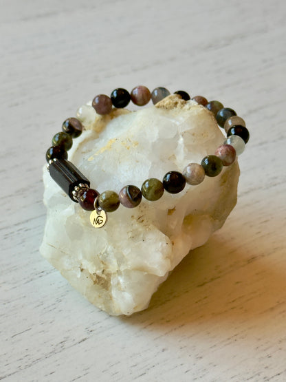 Tourmaline Bracelets size 6mm. with/ without Raw Black Tourmaline