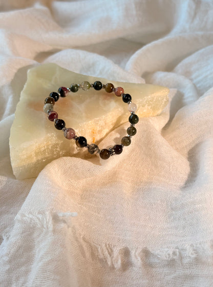 Tourmaline Bracelets size 6mm. with/ without Raw Black Tourmaline