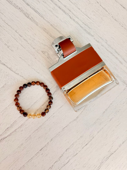 Tibetan Agate - Citrine Men's Bracelet
