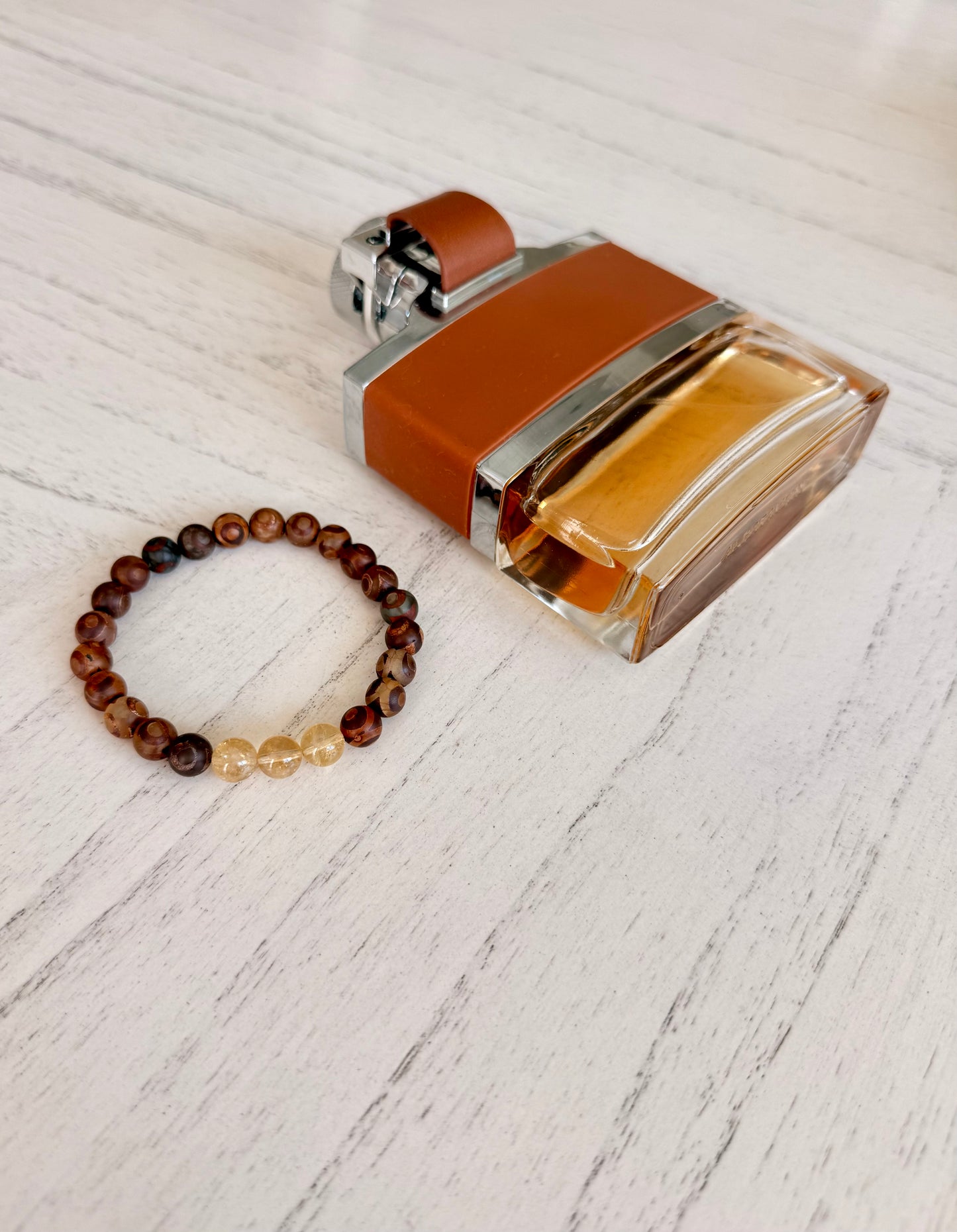 Tibetan Agate - Citrine Men's Bracelet
