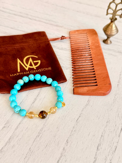 Turquoise - Citrine - Amber Bracelet