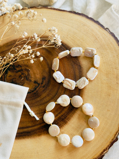 Round - Square Natural Pearl Bracelets