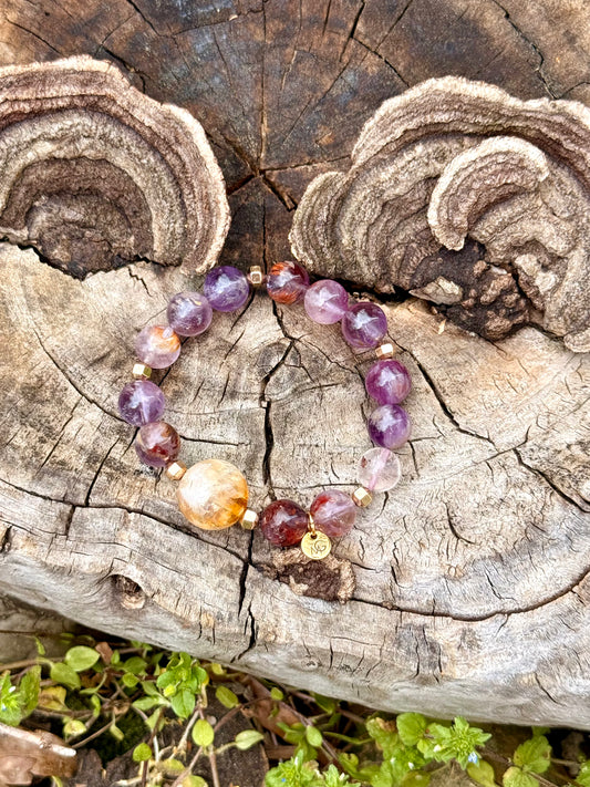 Super Seven - Citrine Bracelet with Hematite Spacers