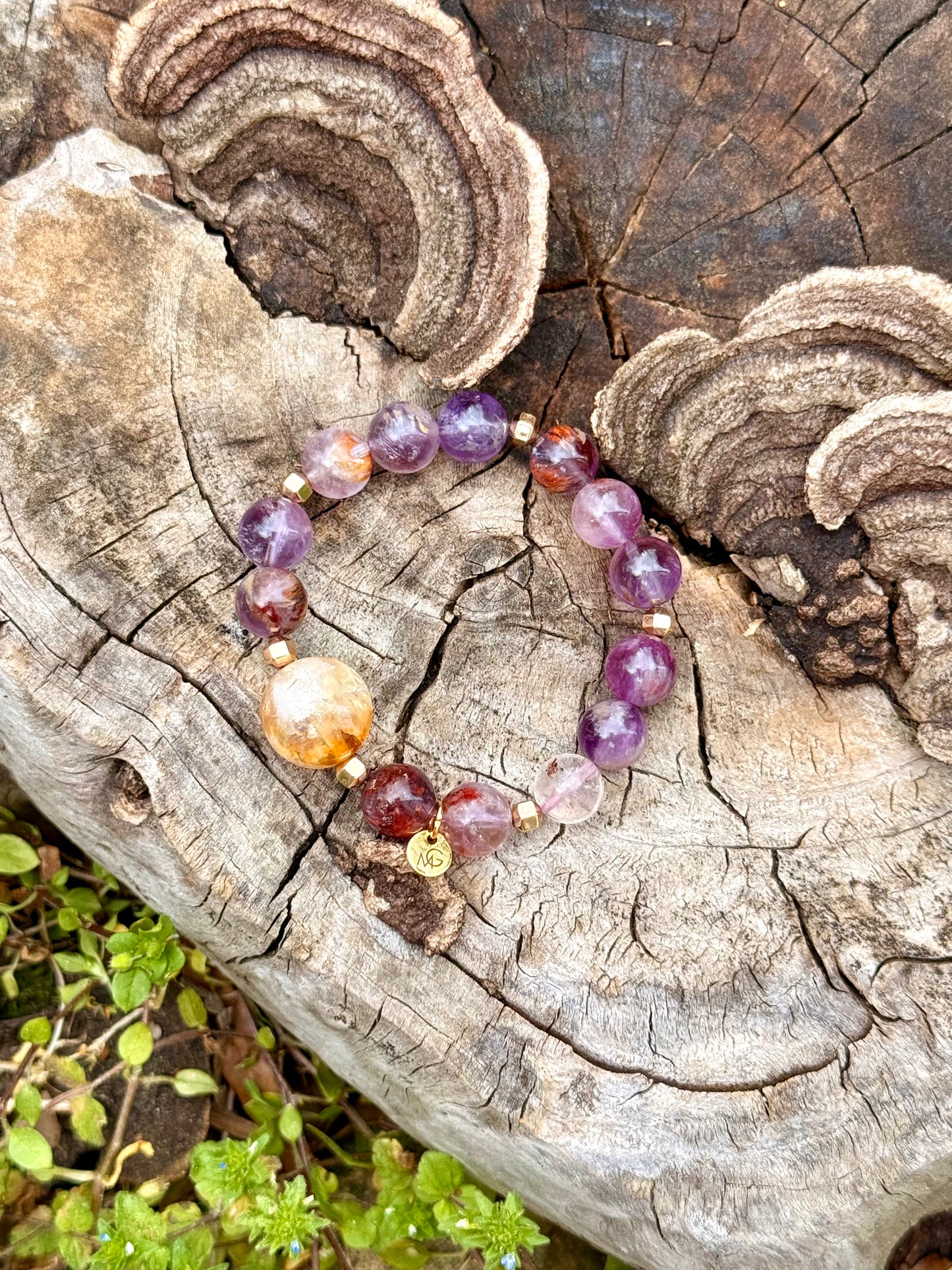 Super Seven - Citrine Bracelet with Hematite Spacers