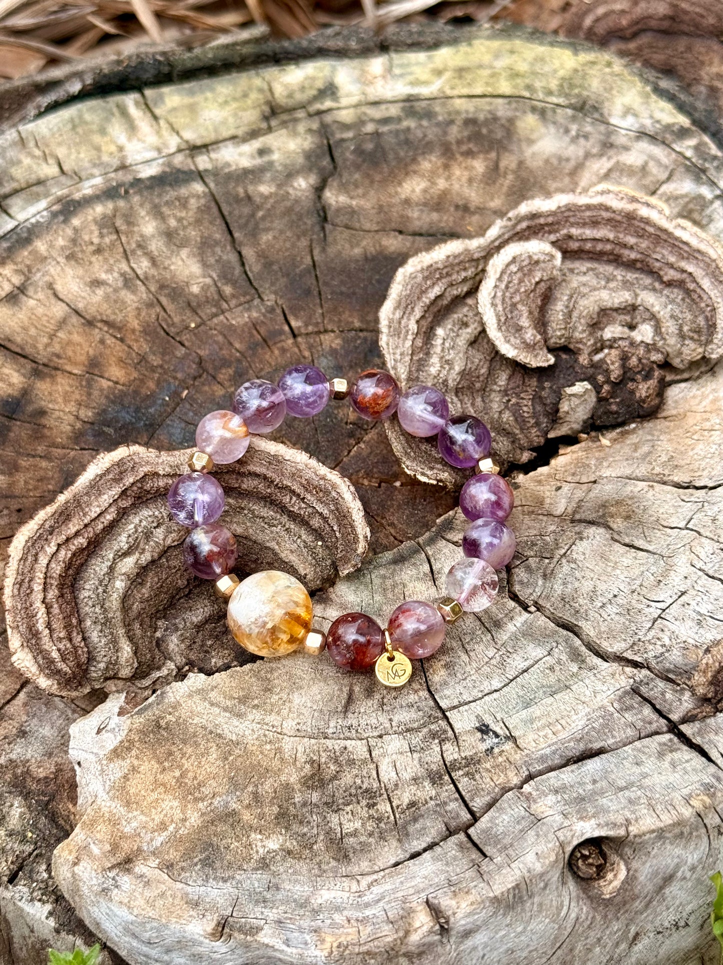 Super Seven - Citrine Bracelet with Hematite Spacers