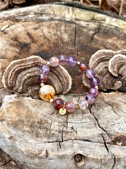 Super Seven - Citrine Bracelet with Hematite Spacers
