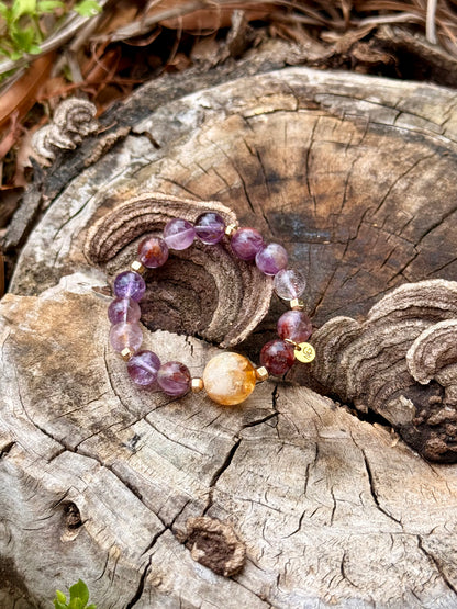Super Seven - Citrine Bracelet with Hematite Spacers