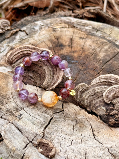 Super Seven - Citrine Bracelet with Hematite Spacers