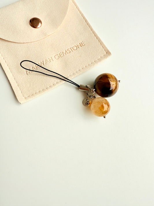 Tiger Eye - Citrine Phone Charm