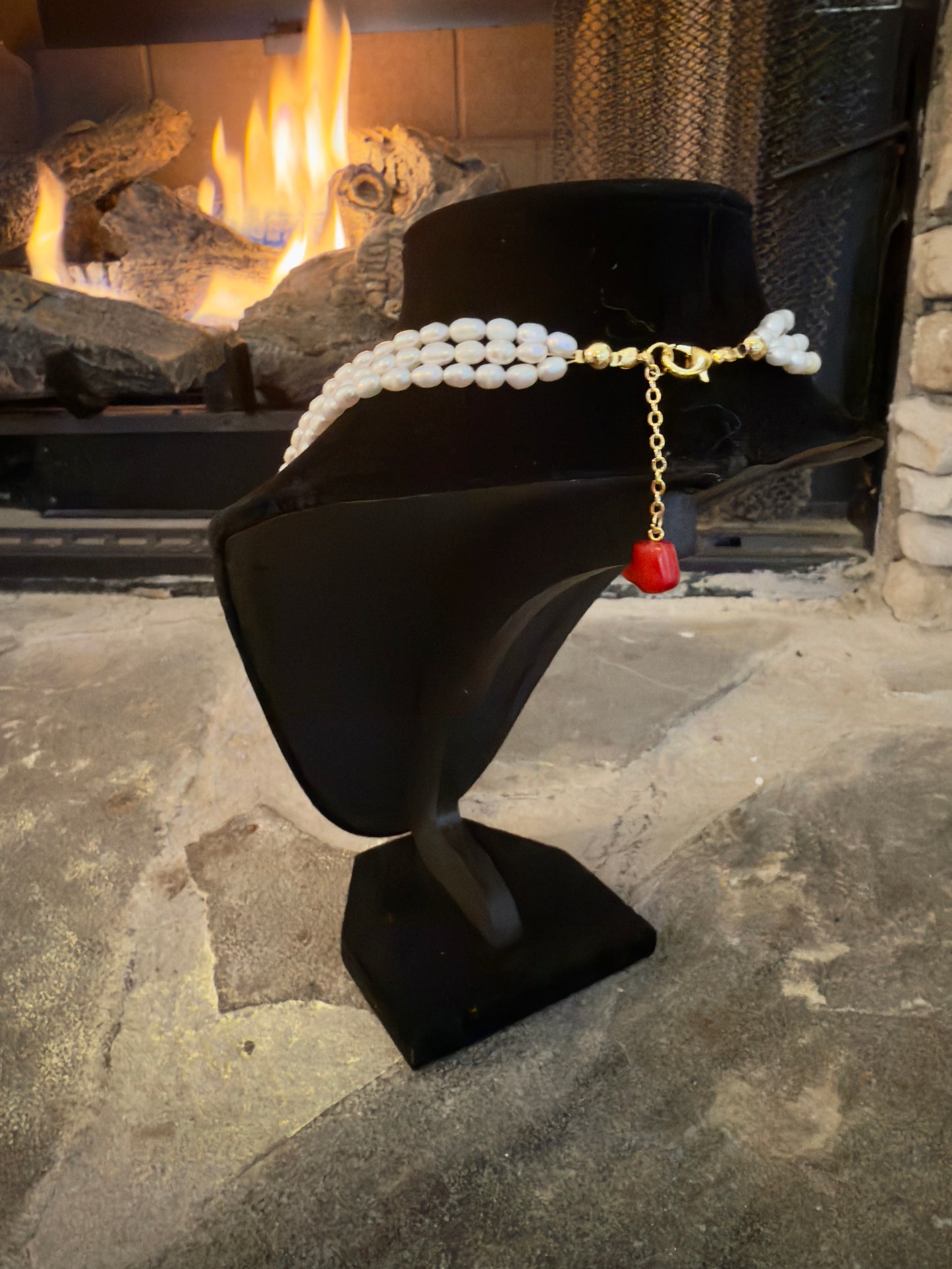 Cultured Pearl-Coral-Amber-Amethyst Jewelry Set