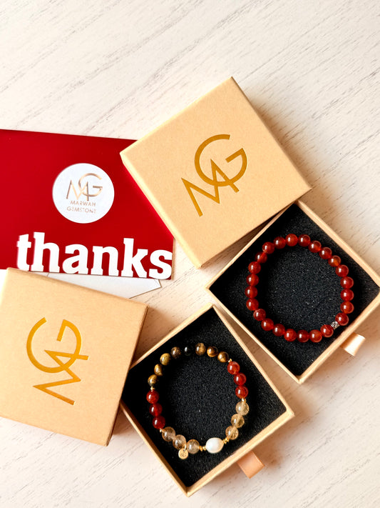 Wealthy Stones Design Couple Bracelet Set