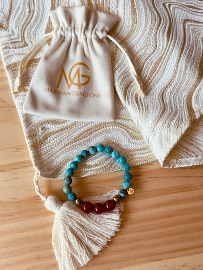 Turquoise - Carnelian Bracelet