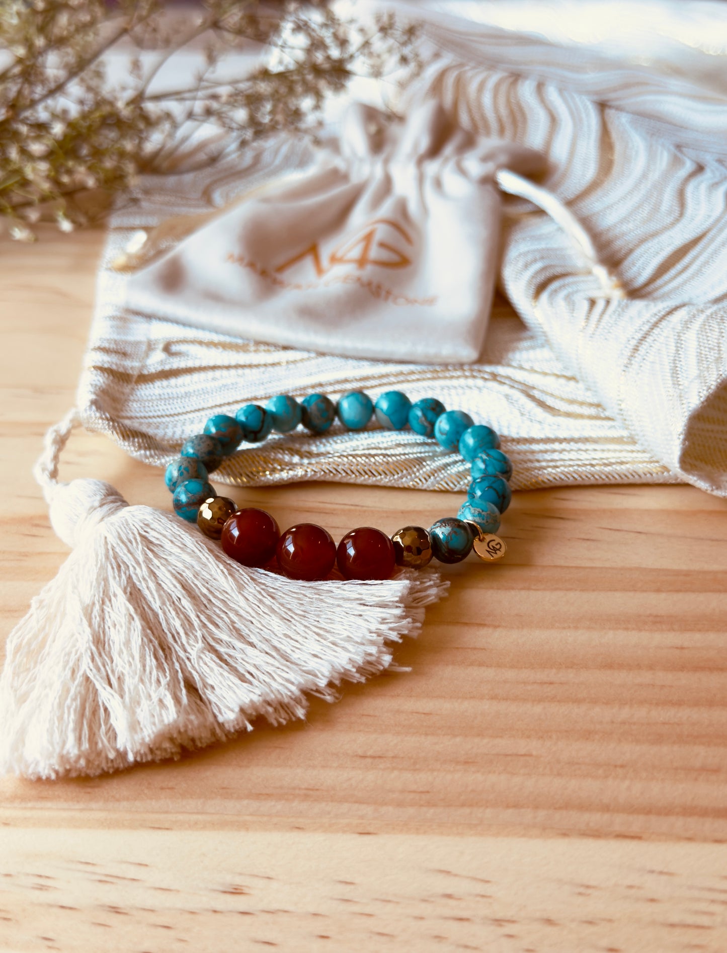 Turquoise - Carnelian Bracelet