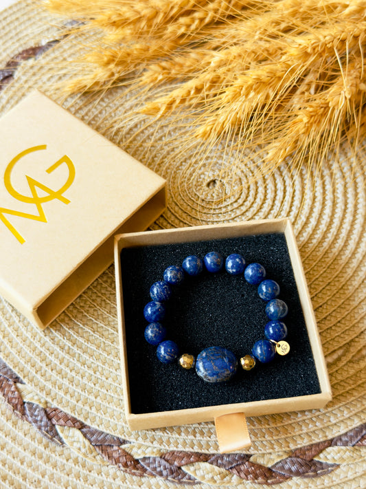 High Quality Lapis Lazuli Bracelet with Hematite Spacers