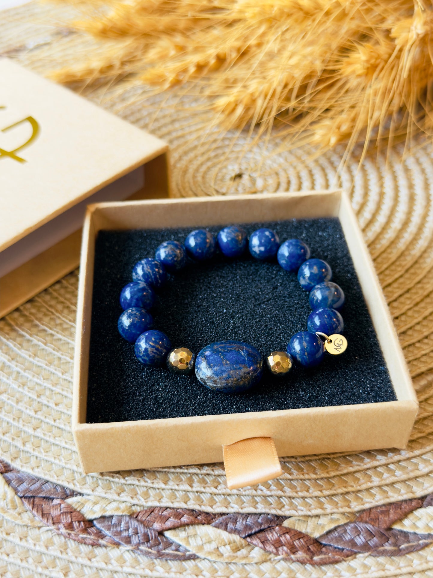 High Quality Lapis Lazuli Bracelet with Hematite Spacers