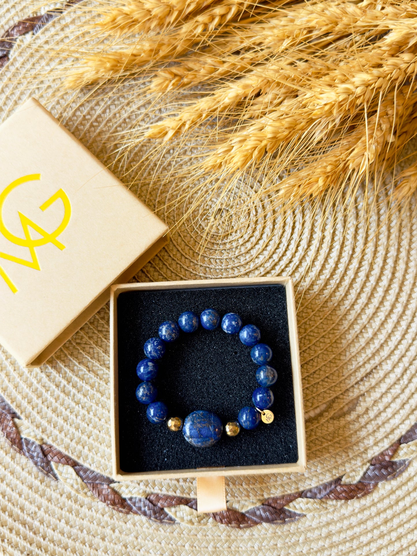 High Quality Lapis Lazuli Bracelet with Hematite Spacers