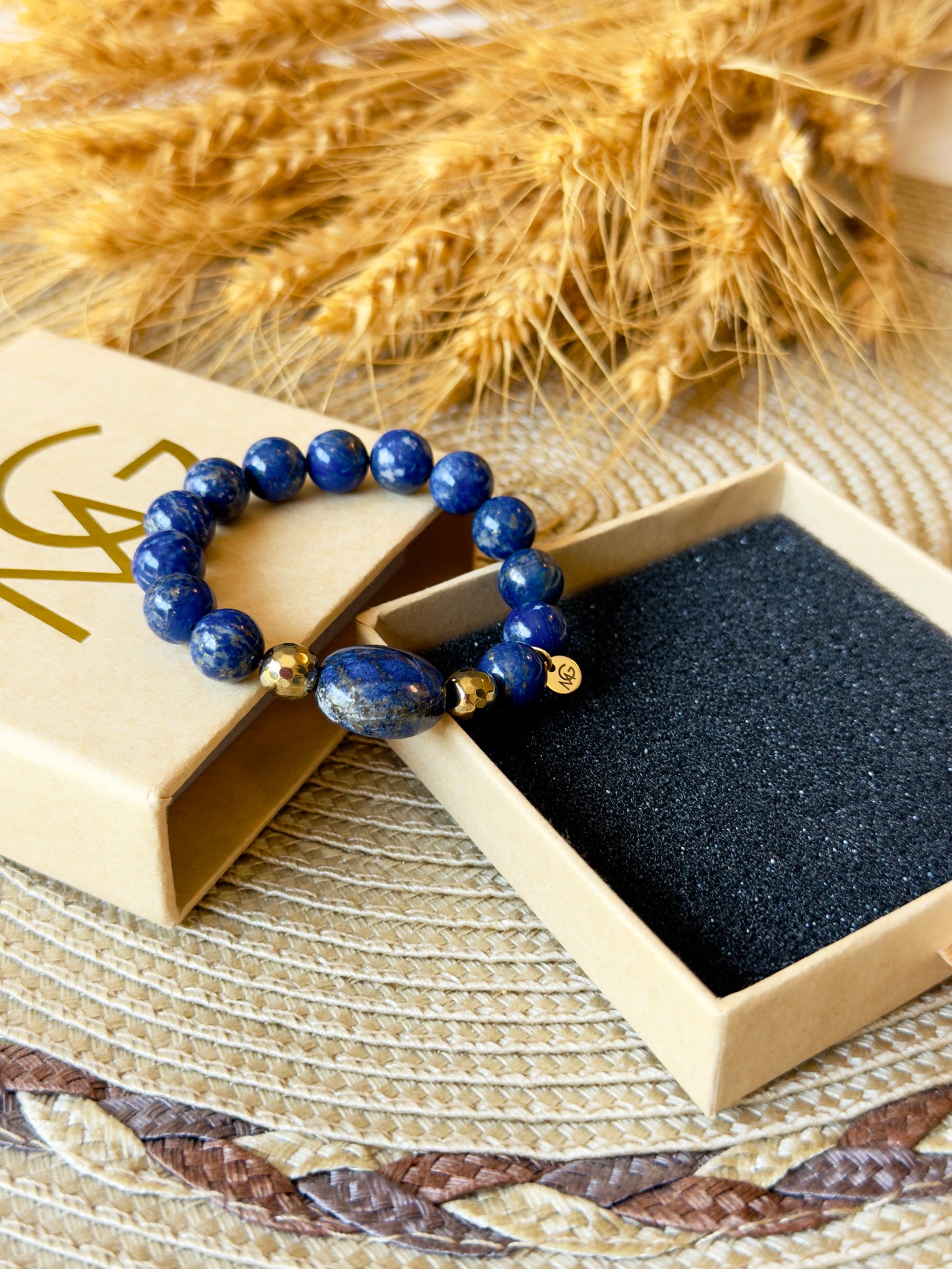 High Quality Lapis Lazuli Bracelet with Hematite Spacers