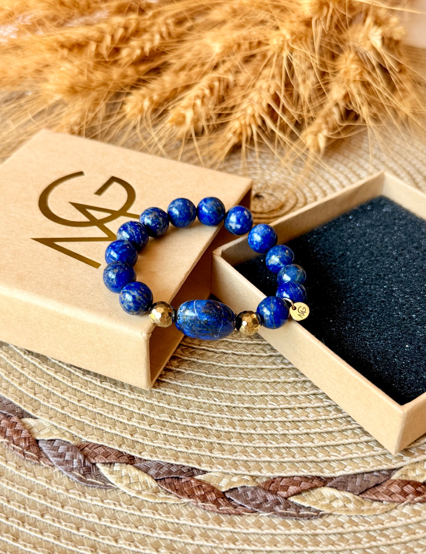 High Quality Lapis Lazuli Bracelet with Hematite Spacers