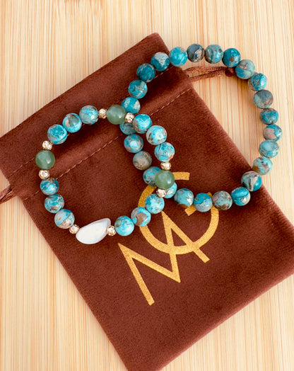 Green Imperial Jasper Man + Woman Bracelets