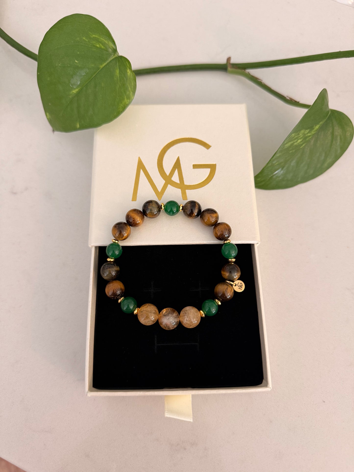 Tiger Eye - Citrine - Aventurine / Jade