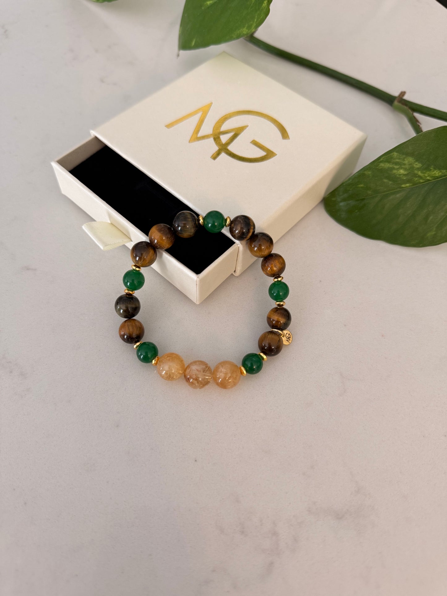 Tiger Eye - Citrine - Aventurine / Jade
