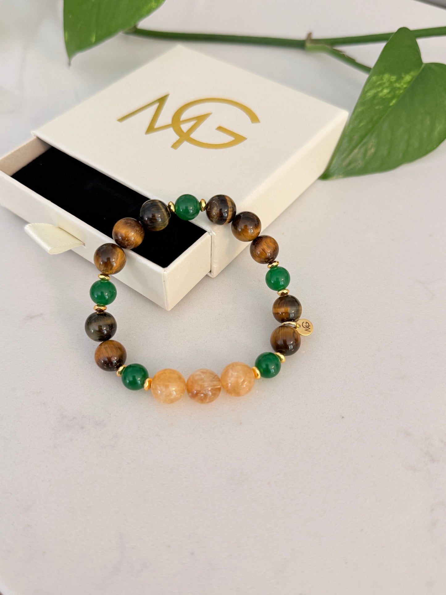 Tiger Eye - Citrine - Aventurine / Jade