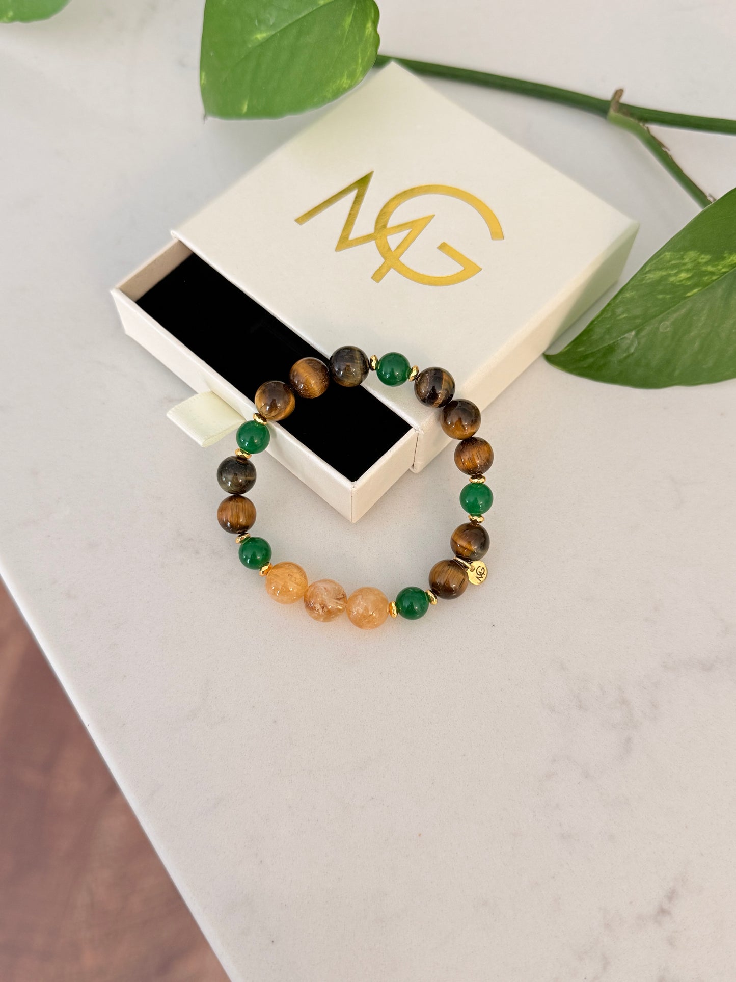 Tiger Eye - Citrine - Aventurine / Jade