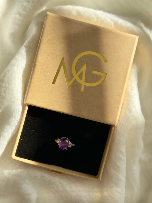 **Sold Out** Woman's Design Amethyst Ring Stirling Silver