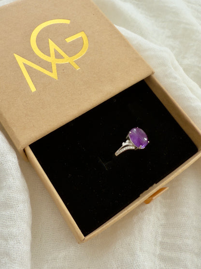 **Sold Out** Woman's Design Amethyst Ring Stirling Silver