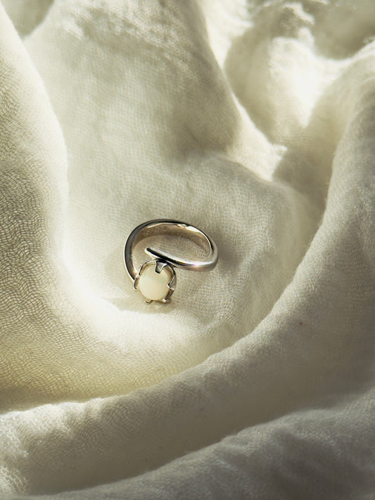 Woman's Design Opal Ring Stirling Silver