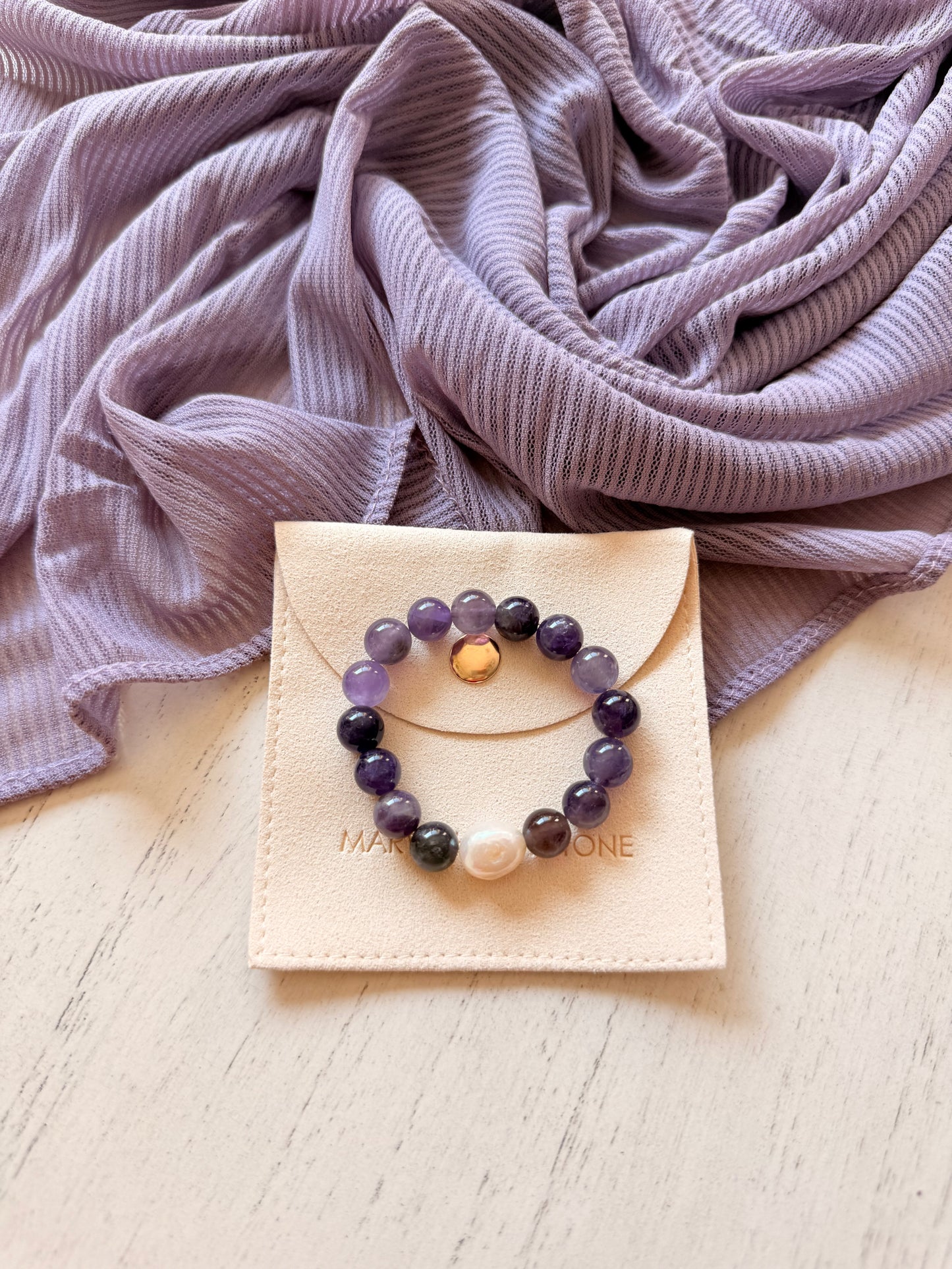 Amethyst - Pearl Kids Bracelet