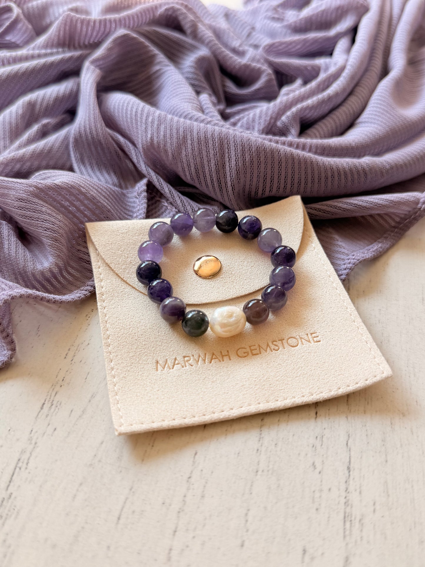 Amethyst - Pearl Kids Bracelet