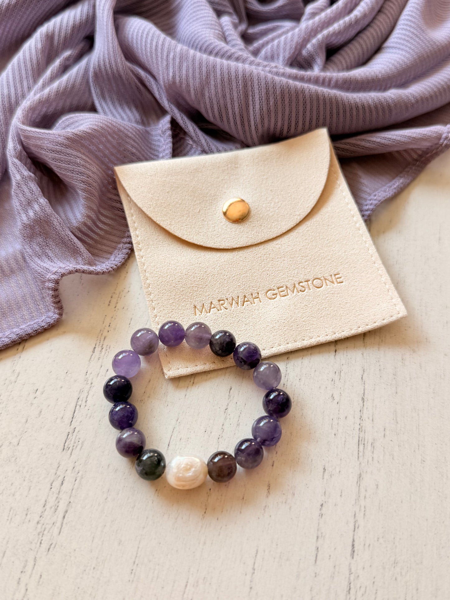 Amethyst - Pearl Kids Bracelet