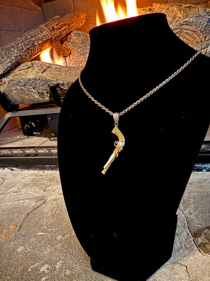 Stirling Silver and Plated Gold Hunter's Gunn Necklace