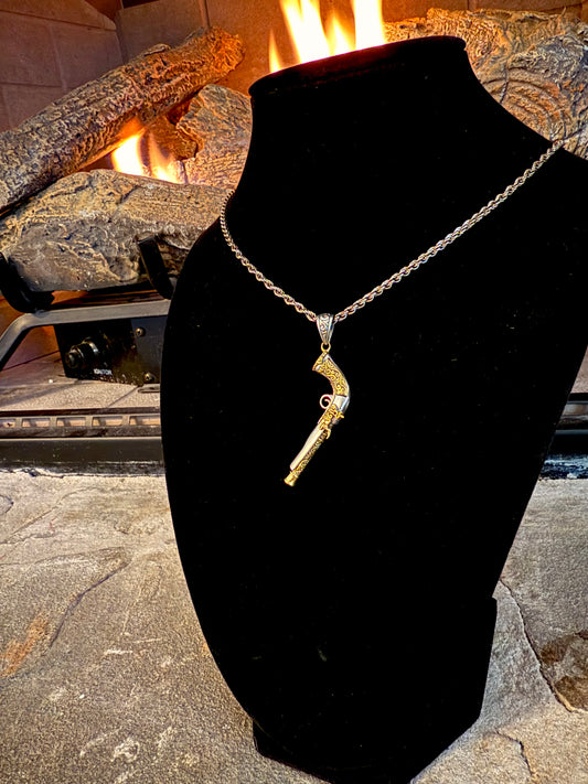 Stirling Silver and Plated Gold Hunter's Gunn Necklace
