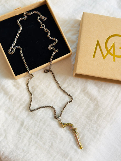 Stirling Silver and Plated Gold Hunter's Gunn Necklace