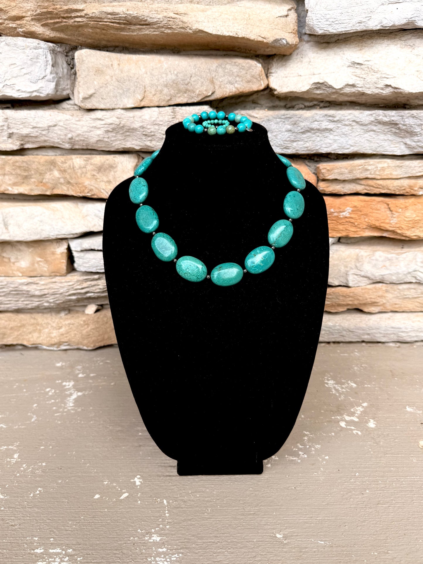 Turquoise Set with Hematite Spacers