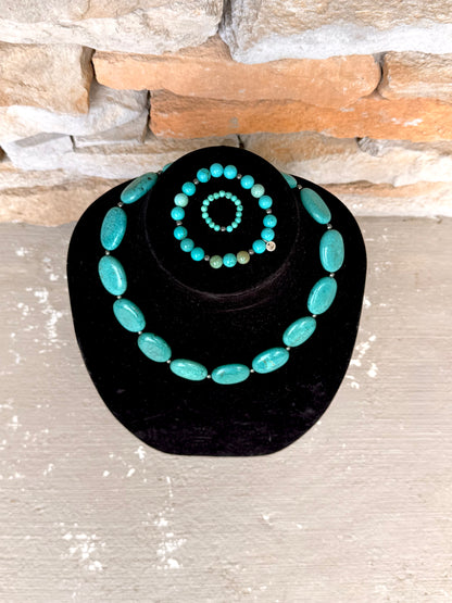 Turquoise Set with Hematite Spacers