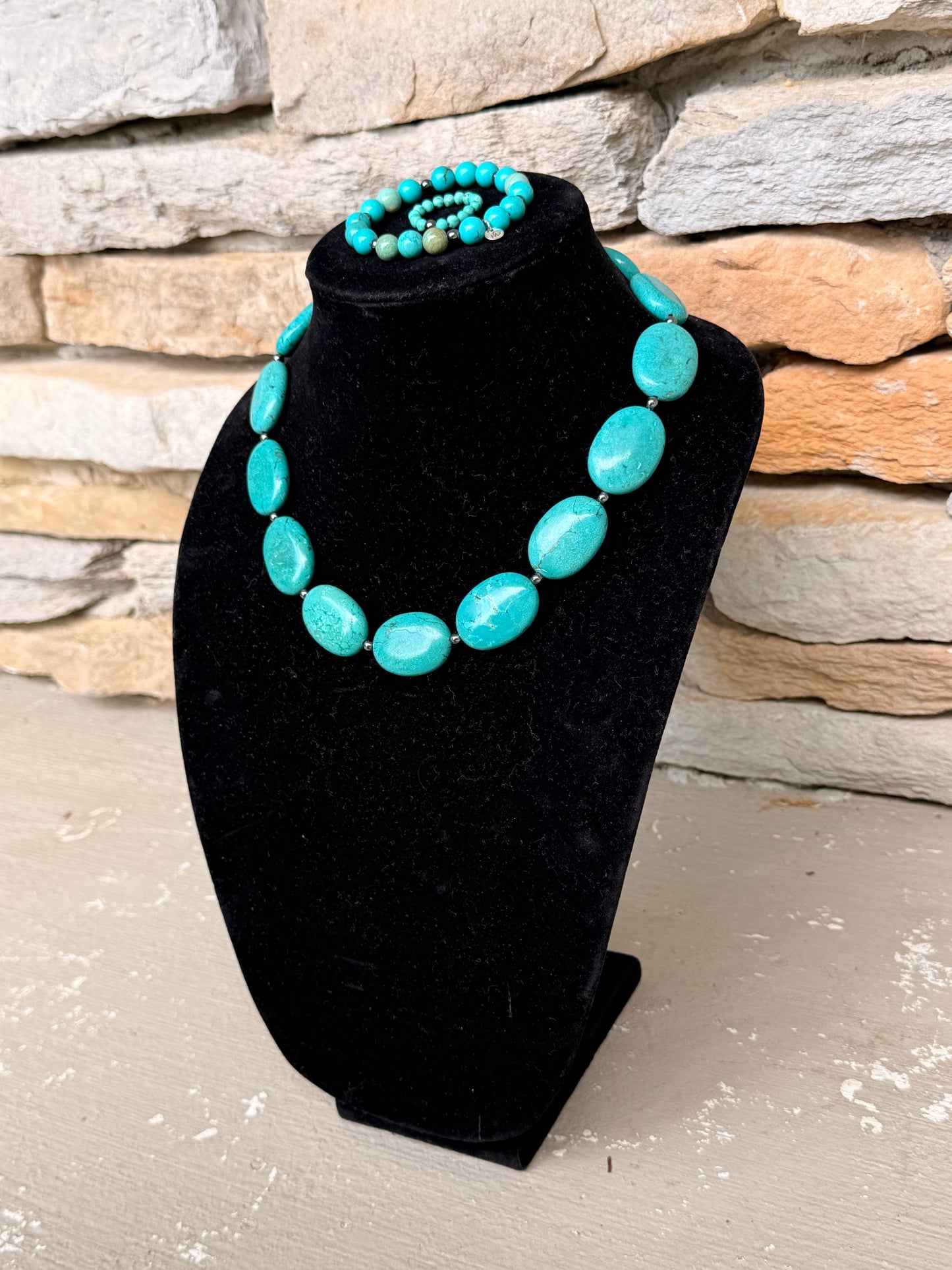 Turquoise Set with Hematite Spacers
