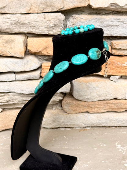 Turquoise Set with Hematite Spacers