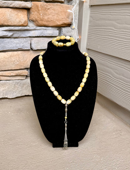 Yellow Agate Bracelet and Misbaha Set
