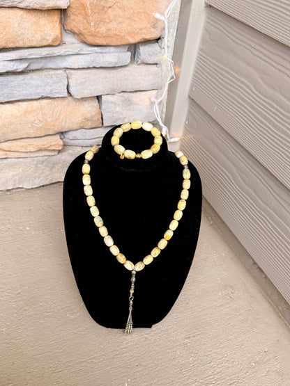 Yellow Agate Bracelet and Misbaha Set