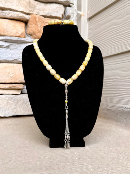 Yellow Agate Bracelet and Misbaha Set