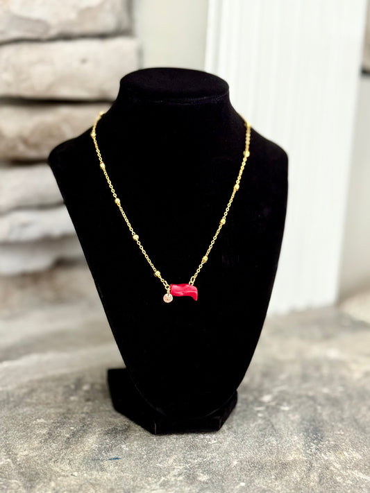 Plated Gold 18K Coral Necklace
